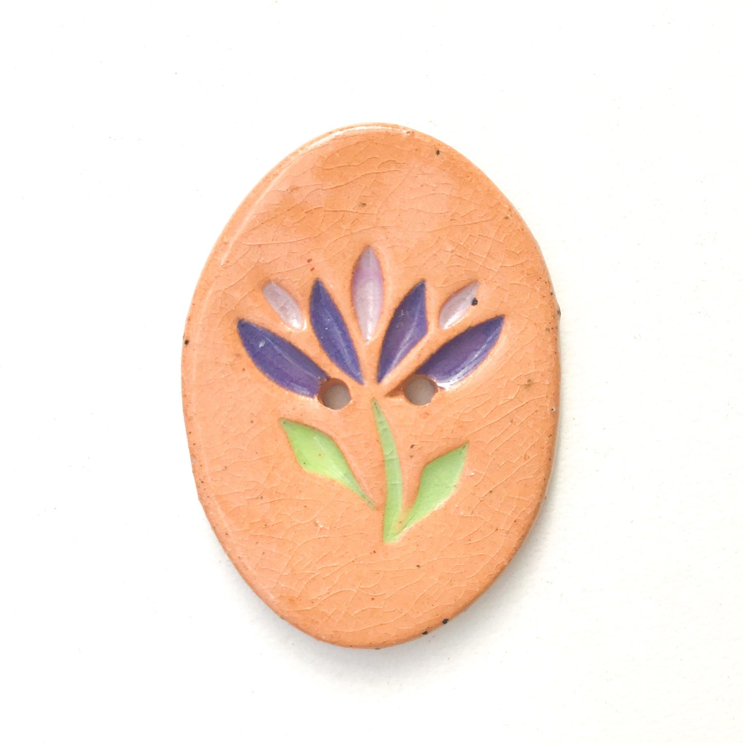 Cut Flower Buttons - Large Oval Ceramic Buttons
