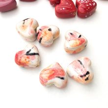 Load image into Gallery viewer, Ceramic Heart Beads - Handmade Clay Beads