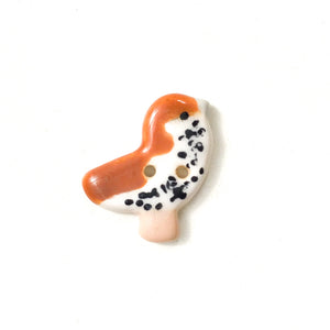 Ceramic Songbird Buttons in Vivid Colors - Hand painted Clay Bird Buttons - 3/4" x 7/8" (ws-39)