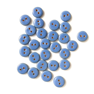 Cerulean Blue Ceramic Buttons - Blue Pottery Buttons - 9/16" (ws-40)