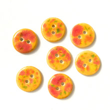 Load image into Gallery viewer, Speckled Orange Ceramic Buttons - Round Ceramic Buttons - 3/4&quot; - 7 Pack (ws-225)