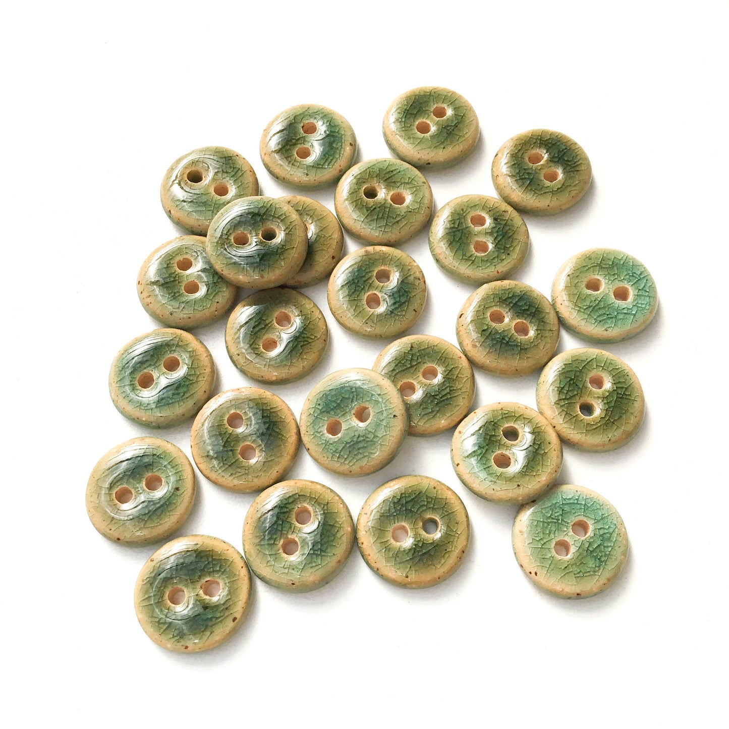 (Wholesale Accounts Only) 9/16" - Blue-Green Crackle on brown clay (ws-11)