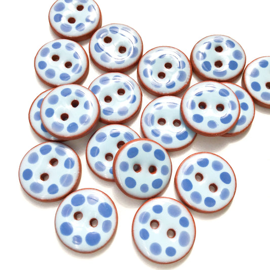 Blue Cobblestones Ceramic Buttons - Blue Clay Buttons - 3/4"