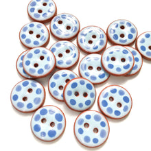 Load image into Gallery viewer, Blue Cobblestones Ceramic Buttons - Blue Clay Buttons - 3/4&quot;