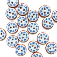 Load image into Gallery viewer, Blue Cobblestones Ceramic Buttons - Blue Clay Buttons - 3/4&quot;