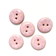 Load image into Gallery viewer, Pink &amp; Purple Dotted Ceramic Buttons - Pink Clay Buttons - 15/16&quot; - 5 Pack