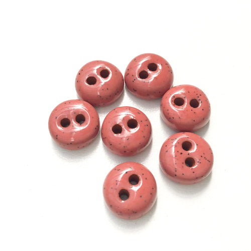 Speckled Earthy Rose Ceramic Buttons - Hand Made Clay Buttons - 7/16