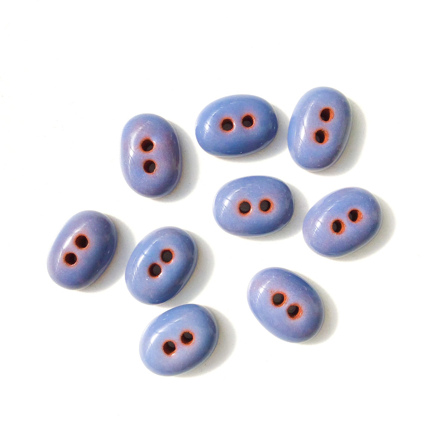 Hazy Bluish-Purple Oval Clay Buttons - Purple Clay Buttons - 7/16" x 9/16" - 9 Pack
