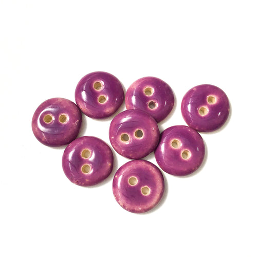 Deep Purple Ceramic Buttons - Purple Clay Buttons - 9/16