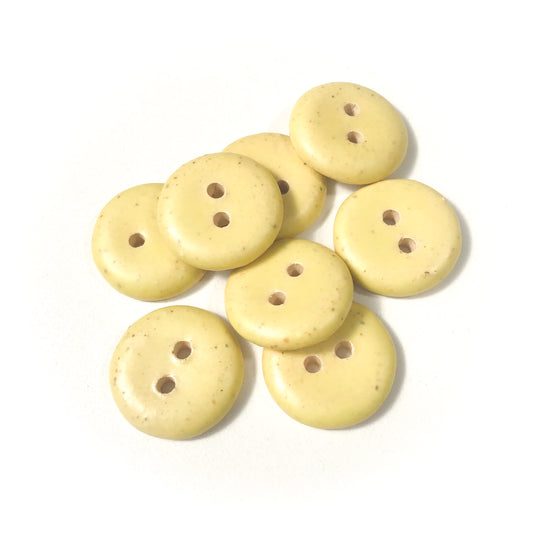 Light Yellow Matte Ceramic Buttons  3/4" - 8 Pack