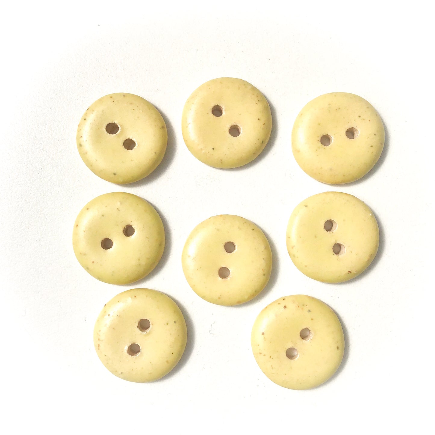 Light Yellow Matte Ceramic Buttons  3/4" - 8 Pack