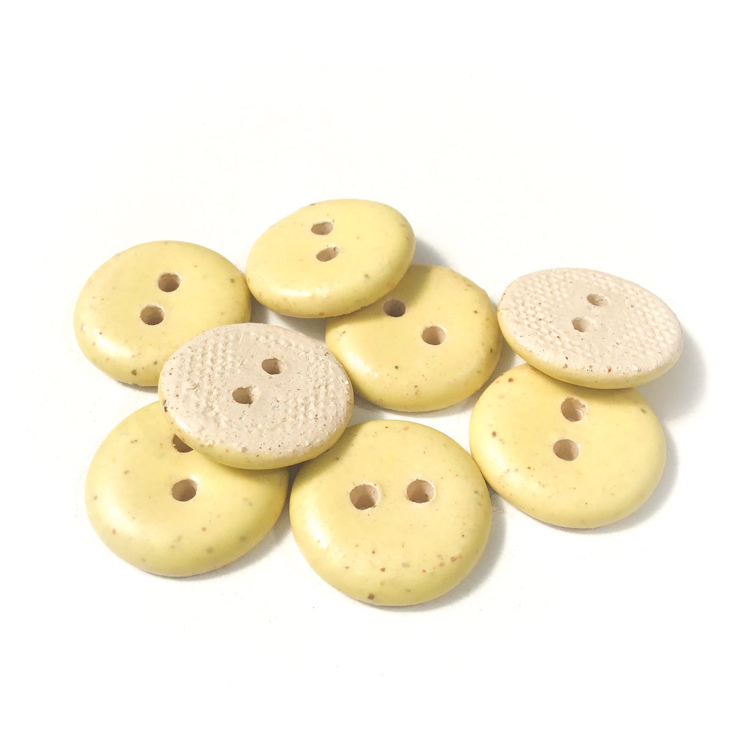 Light Yellow Matte Ceramic Buttons  3/4" - 8 Pack