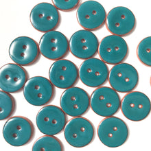 Load image into Gallery viewer, Teal Ceramic Buttons - Teal Pottery Buttons - 3/4&quot;
