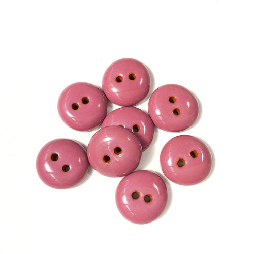 Dark Mauve Clay Buttons - Mauve Clay Buttons - 5/8