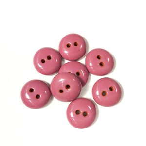Dark Mauve Clay Buttons - Mauve Clay Buttons - 5/8" - 8 Pack