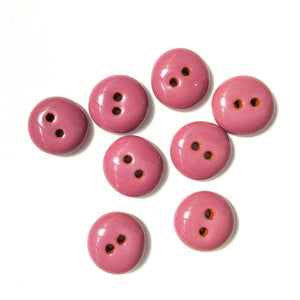 Dark Mauve Clay Buttons - Mauve Clay Buttons - 5/8" - 8 Pack