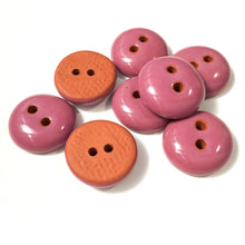 Load image into Gallery viewer, Dark Mauve Clay Buttons - Mauve Clay Buttons - 5/8&quot; - 8 Pack