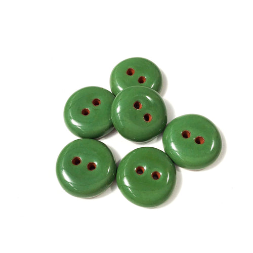 Shamrock Green Ceramic Buttons - Green Clay Buttons - 11/16