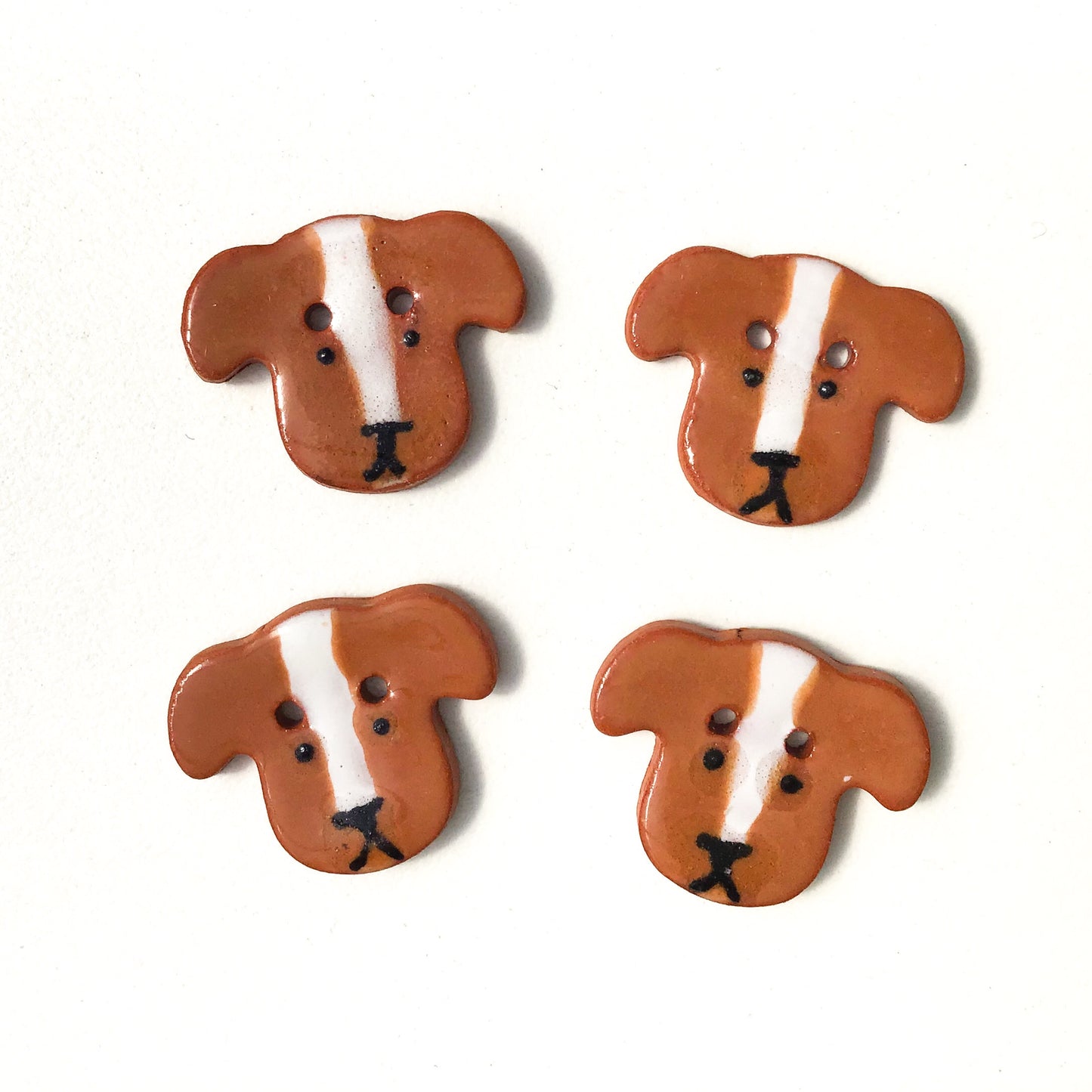 Dog Buttons - Ceramic Dog Buttons - 3/4" x 7/8"