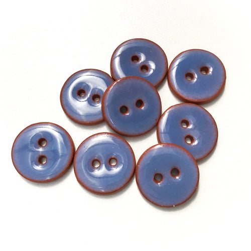 Purplish Blue Ceramic Buttons - Purple Blue Clay Buttons - 3/4