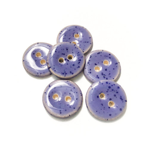 Speckled Purple Ceramic Buttons - Purple Clay Buttons - 3/4