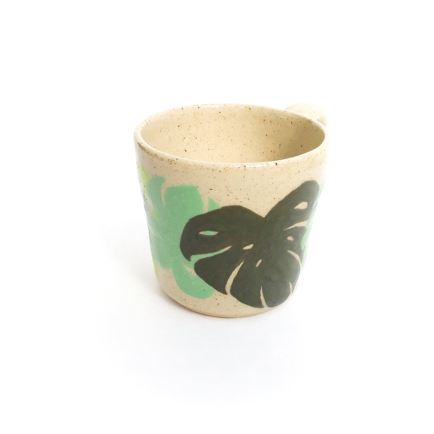 Monstera Plant Stoneware Mug - 7 ounce Ceramic Mug