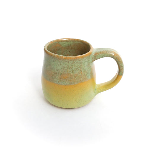 Turquoise & Gold Espresso Mug - 5 ounce Ceramic Stoneware Mug
