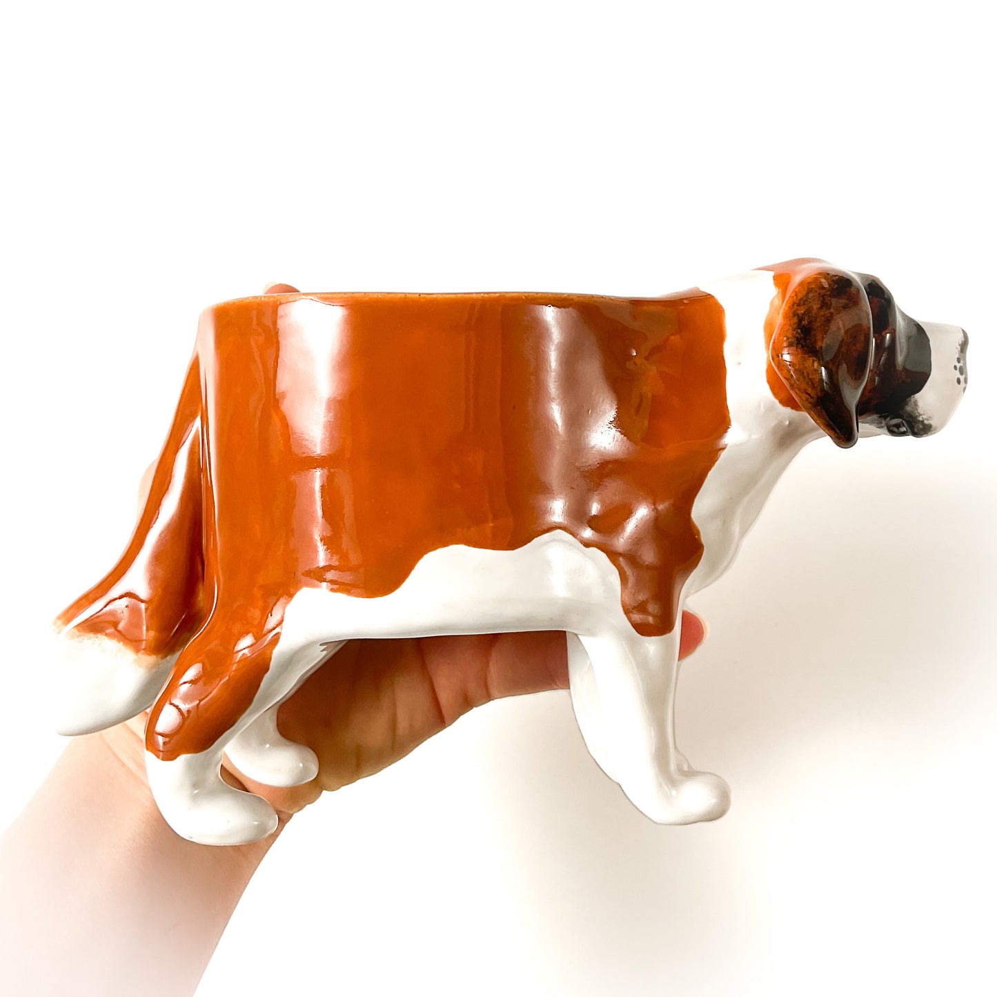 Saint Bernard Dog Planter - Ceramic Dog Plant Pot