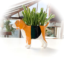 Load image into Gallery viewer, Beagle Dog Planter - Ceramic Dog Plant Pot