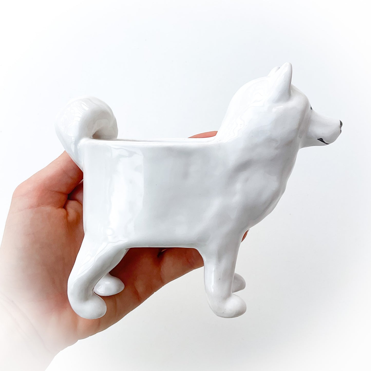 Samoyed Dog Planter - Ceramic Dog Plant Pot