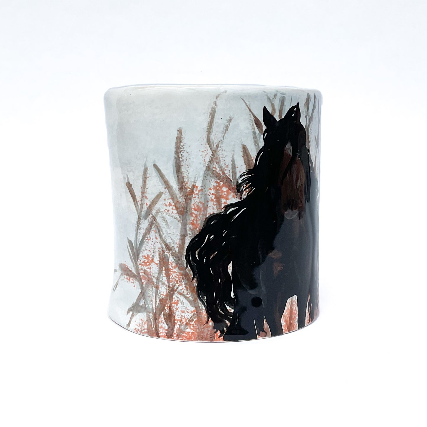 Handsome Stud Ceramic Horse Pot - Decorative Ceramic Horse Vessel