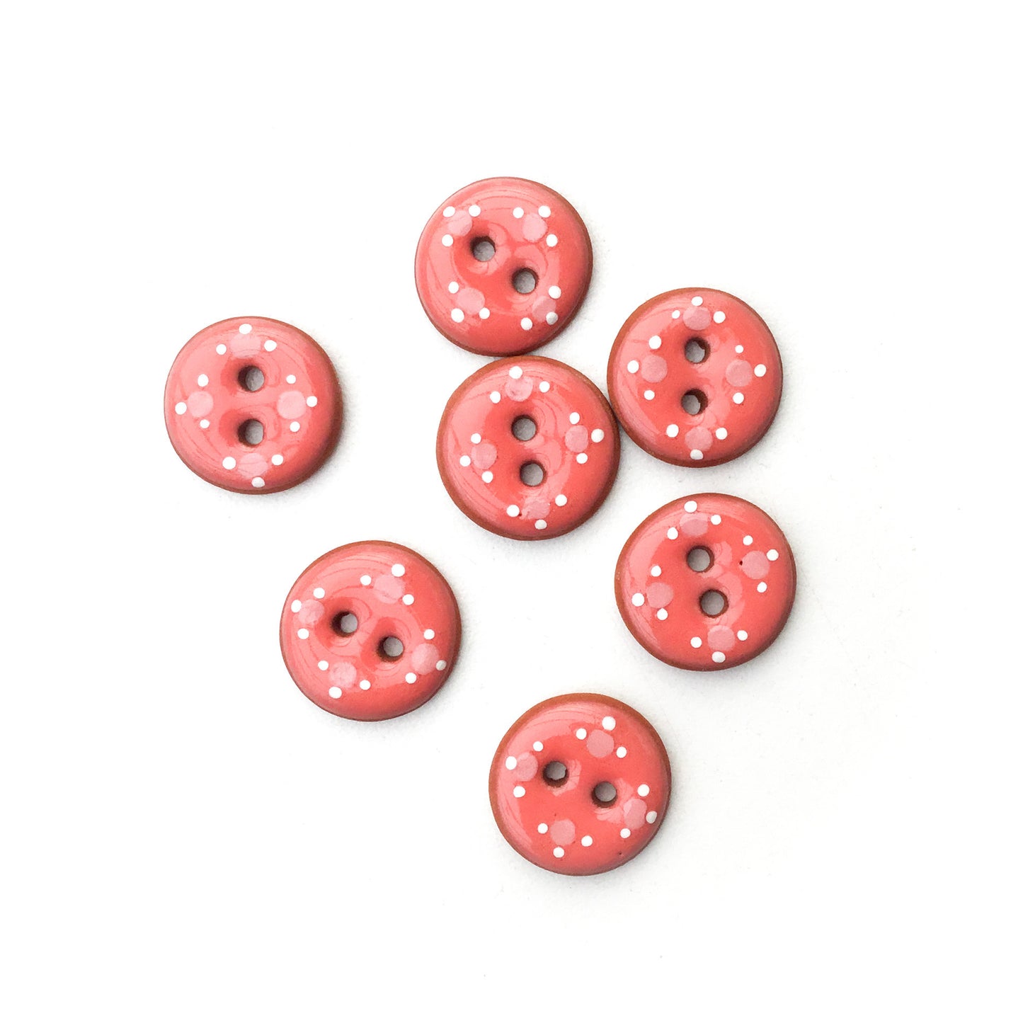Decorative Coral Ceramic Buttons - Coral Clay Buttons - 11/16" - 7 Pack