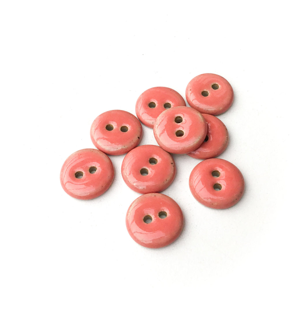 Coral Ceramic Buttons - Coral Stoneware Buttons - 9/16