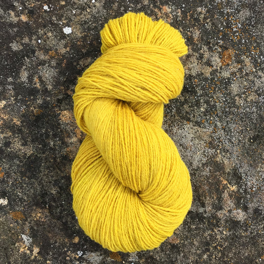 Bold Gold Fingering Wool Yarn (80 Merino/20 Romney) 2 ply - 4 oz skeins