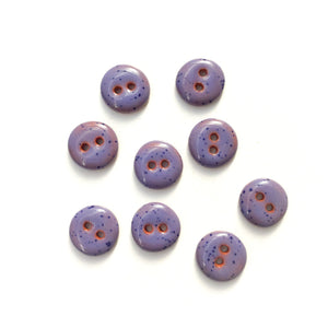 Speckled Purple Ceramic Buttons - Purple Clay Buttons - 9/16" - 9 Pack