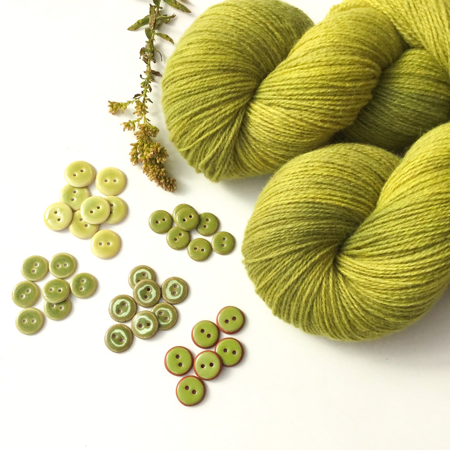 Olive Green Fingering Wool Yarn (80 Merino/20 Romney) 2 ply - 4 oz skeins