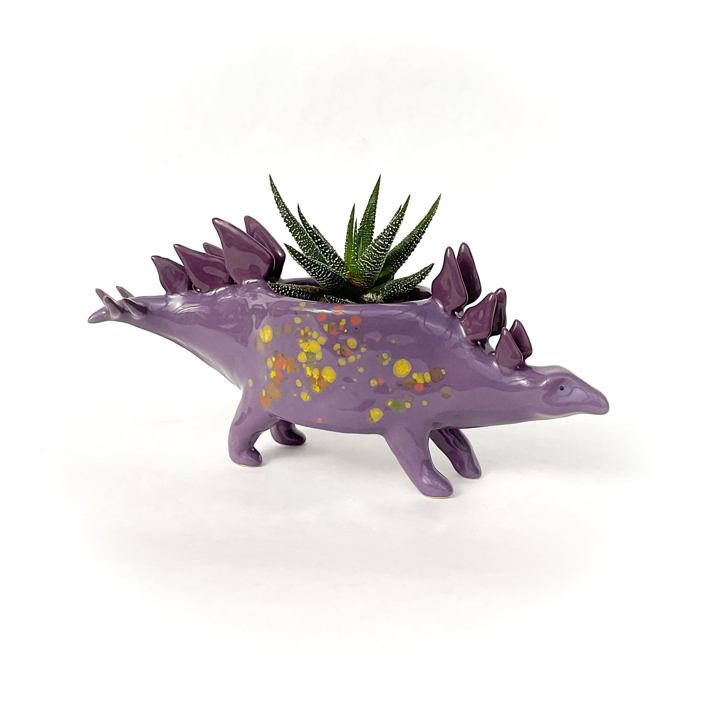 Deep Purple Stegosaurus Dinosaur Planter - Dinosaur Succulent Planter