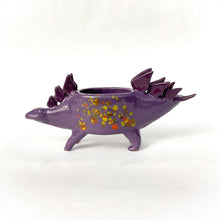 Load image into Gallery viewer, Deep Purple Stegosaurus Dinosaur Planter - Dinosaur Succulent Planter