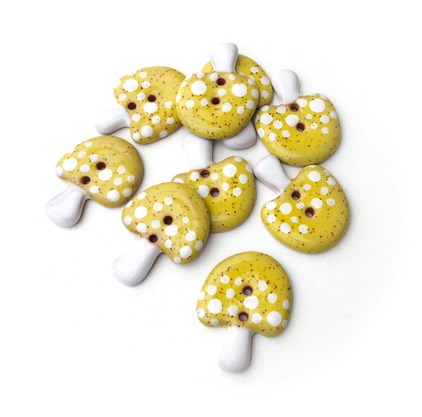 Large Yellow Mushroom Buttons - 1 1/4" x 15/16"