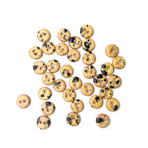 Yellow & Black Splatter Paint Ceramic Buttons - 9/16"