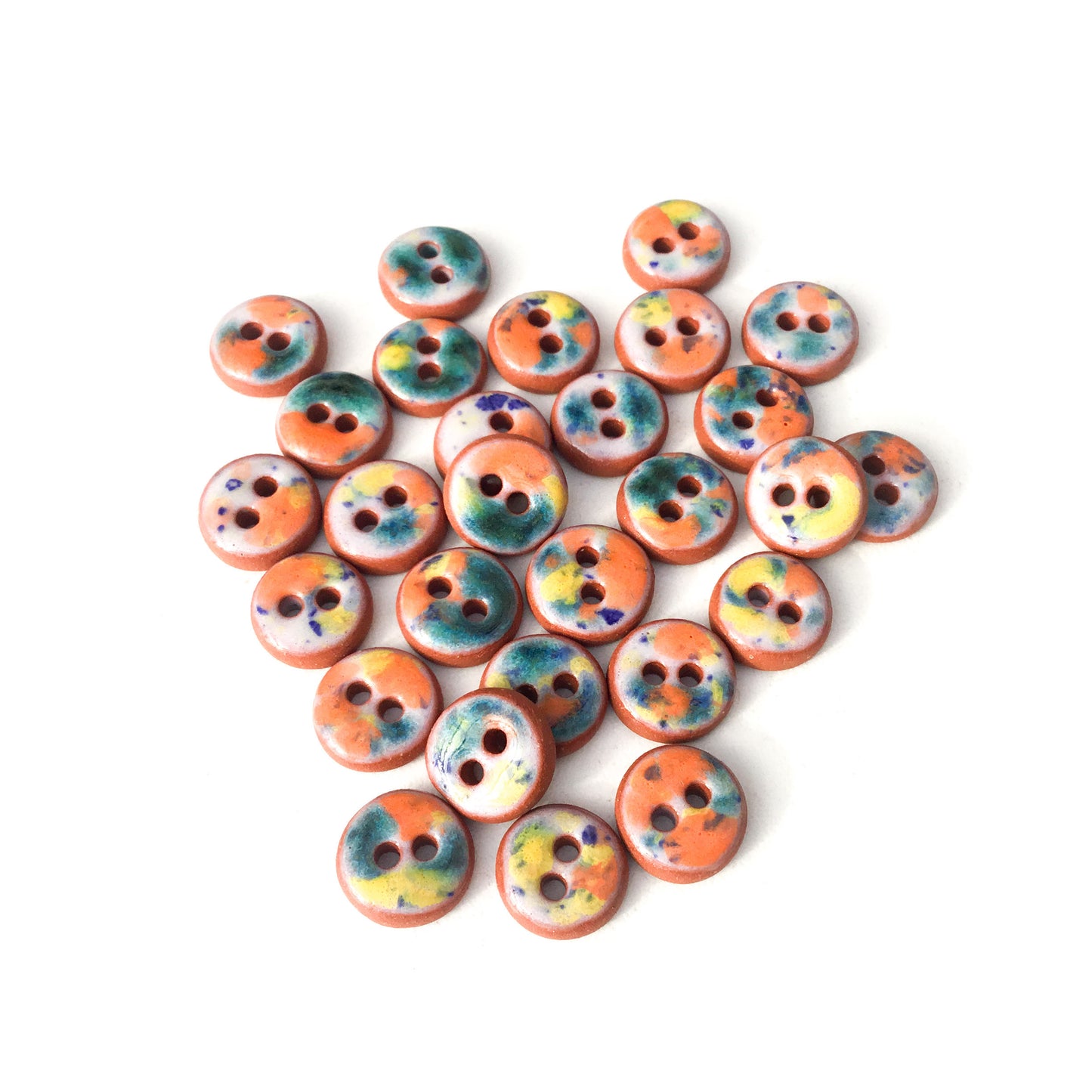 Vibrant Color Burst Ceramic Button - 7/16"