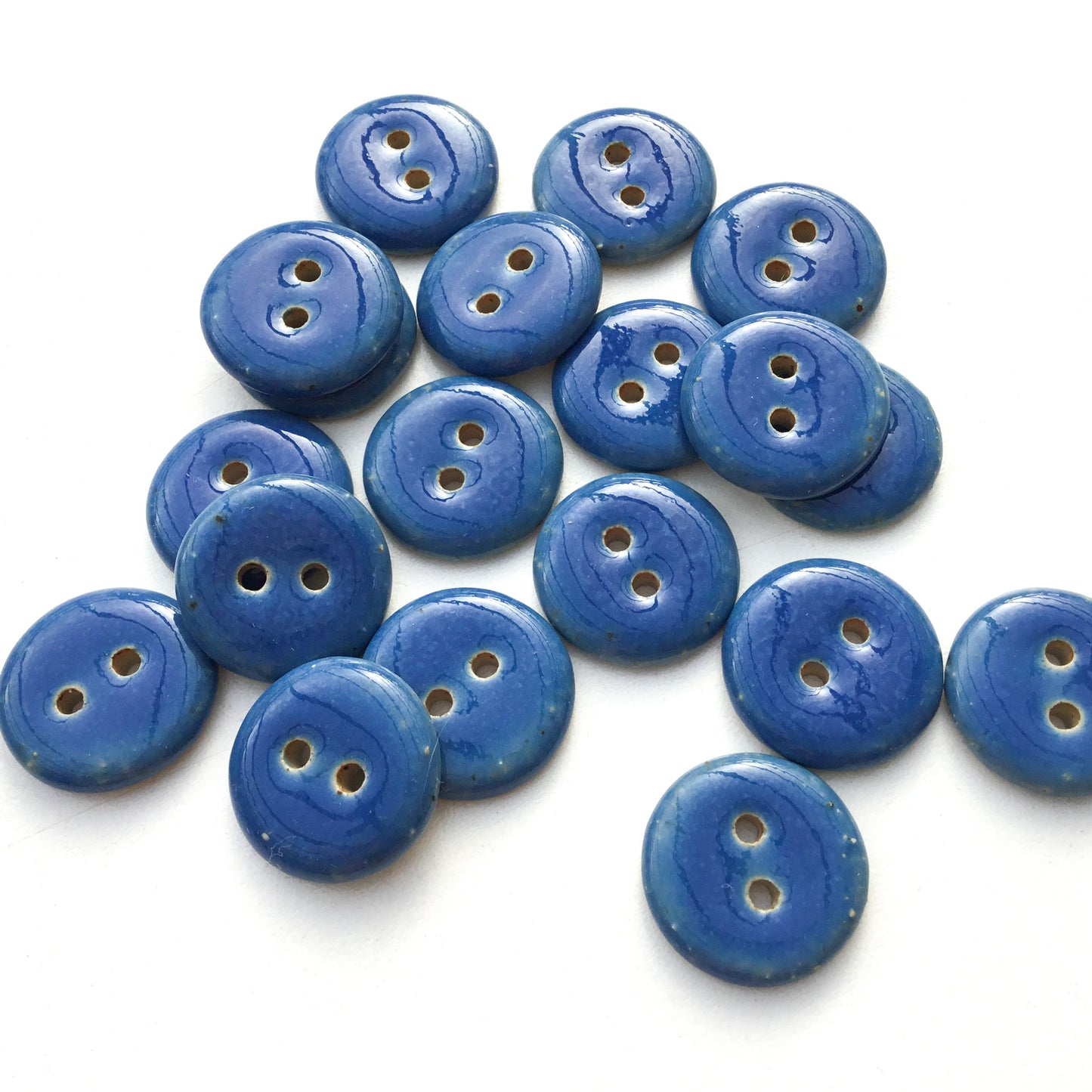 Royal Blue Ceramic Stoneware Buttons - 3/4"