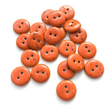 Load image into Gallery viewer, Deep Orange Ceramic Stoneware Buttons - 5/8&quot;