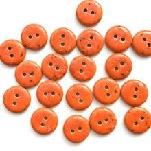 Load image into Gallery viewer, Deep Orange Ceramic Stoneware Buttons - 5/8&quot;