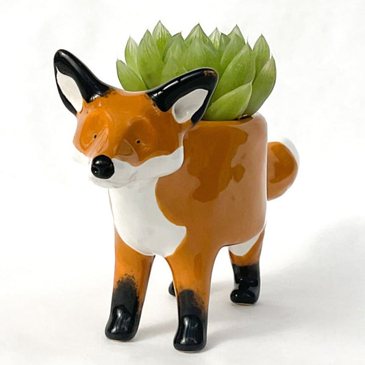 Red Fox Ceramic Planter