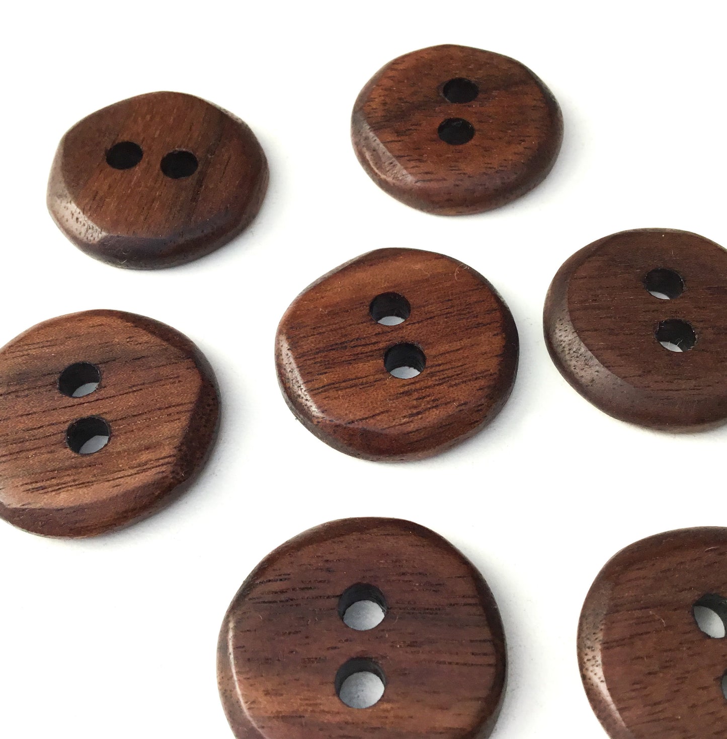 Cherry & Black Walnut Wood Buttons - 7/8"