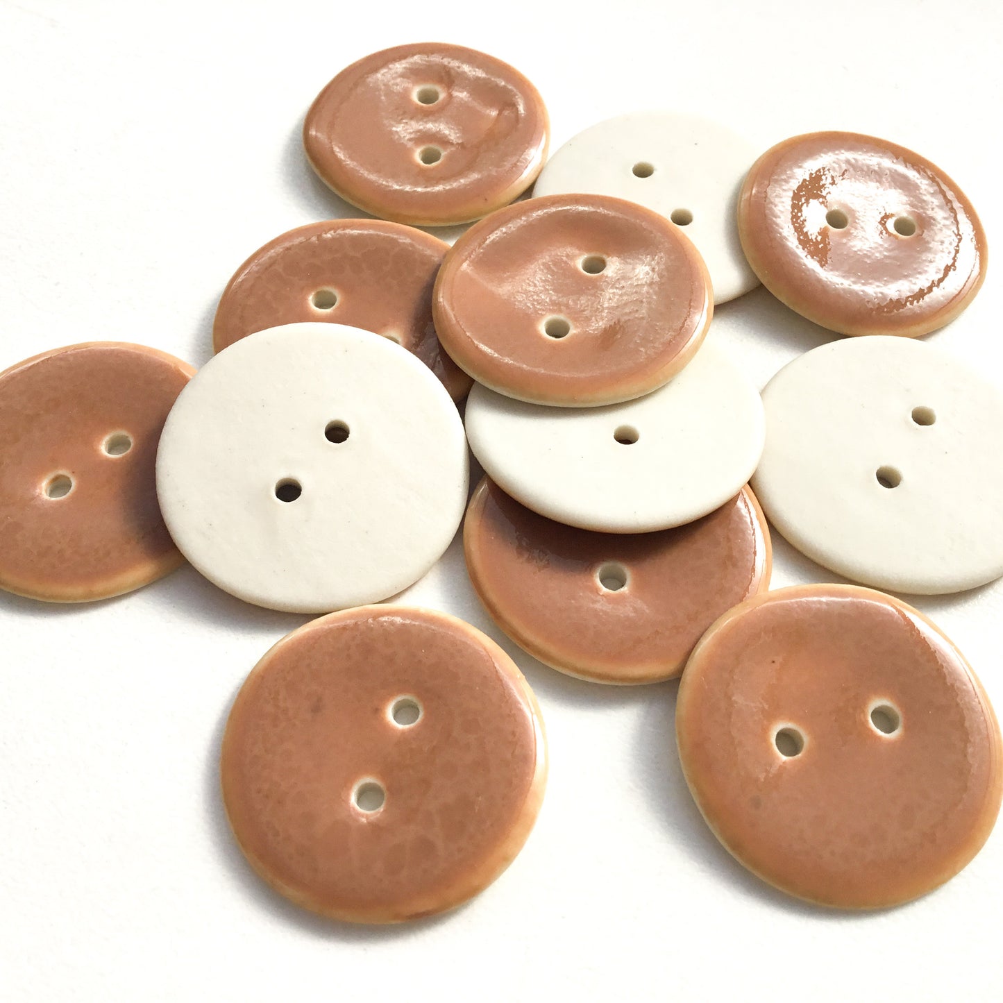 Milk Chocolate Brown Porcelain Buttons - 1"