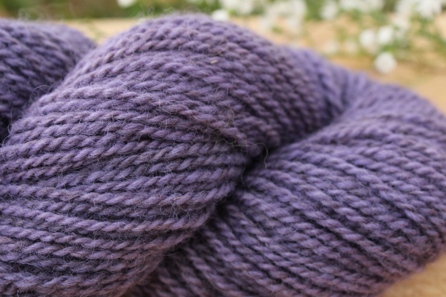 DK weight Hand-dyed Longwool Blend - 2 ply - WISTERIA