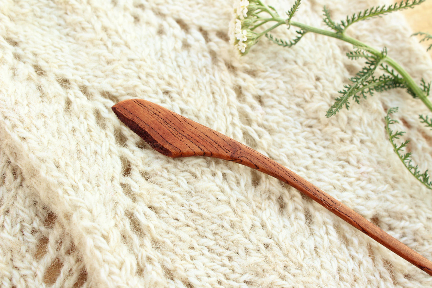 Live Edge Mineral Streaked Cherry Sweater + Shawl Pin