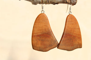 Natural Wooden Earrings - Sycamore - Live Edge Design